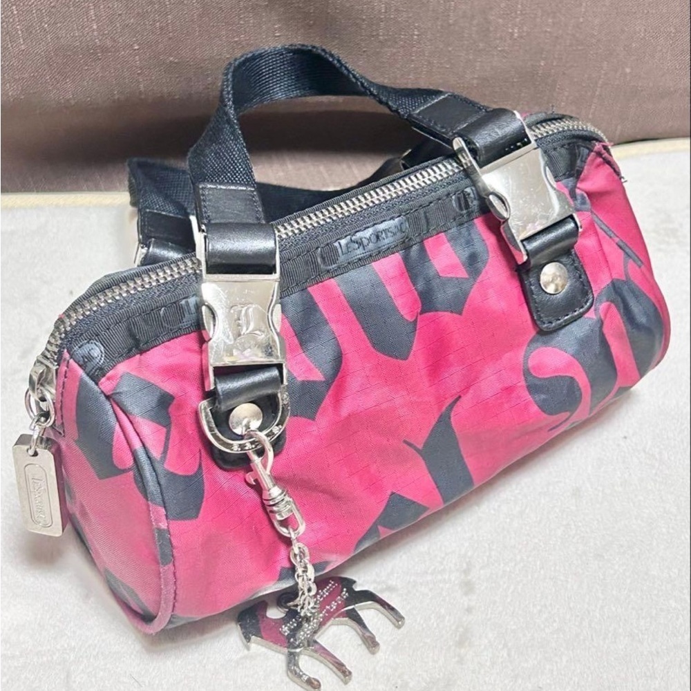 LeSportSac L.A.M.B. Gwen Stefani Y2K Red Small Mini Baby Barrel Bag Angel Demi - Picture 2 of 13